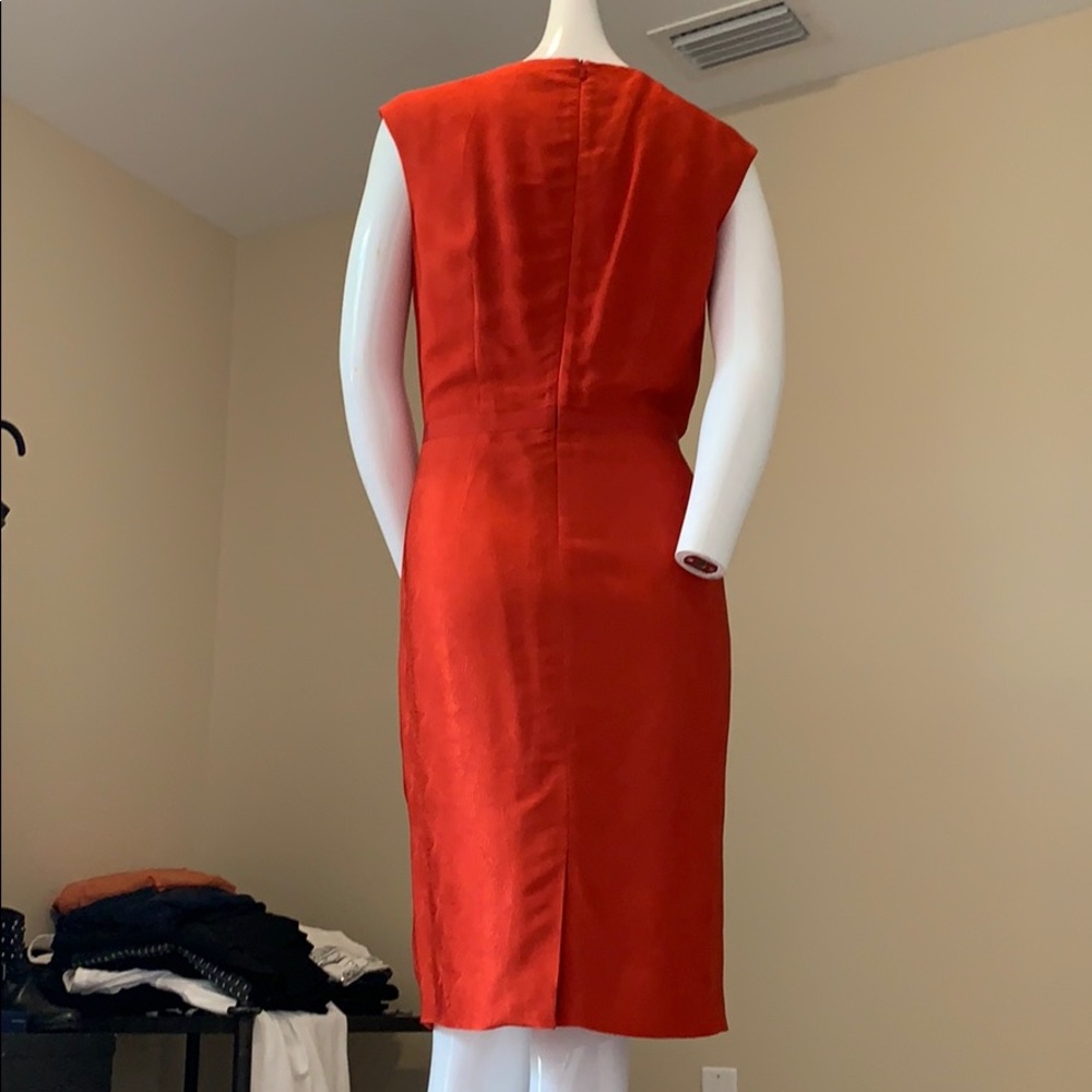 HUGO Hugo BOSS Textured Fabric Round Neck Cinched Waist Pencil Dress NWOT 6 - Picture 7 of 15
